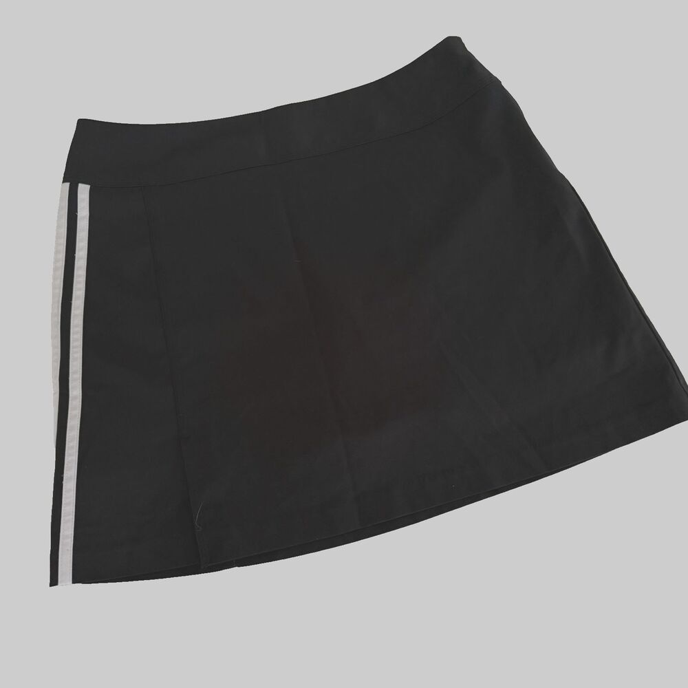 Adidas Womens 4 Skort Golf Tennis Pickleball Climacool Black White Stripes 88387 - Picture 1 of 7